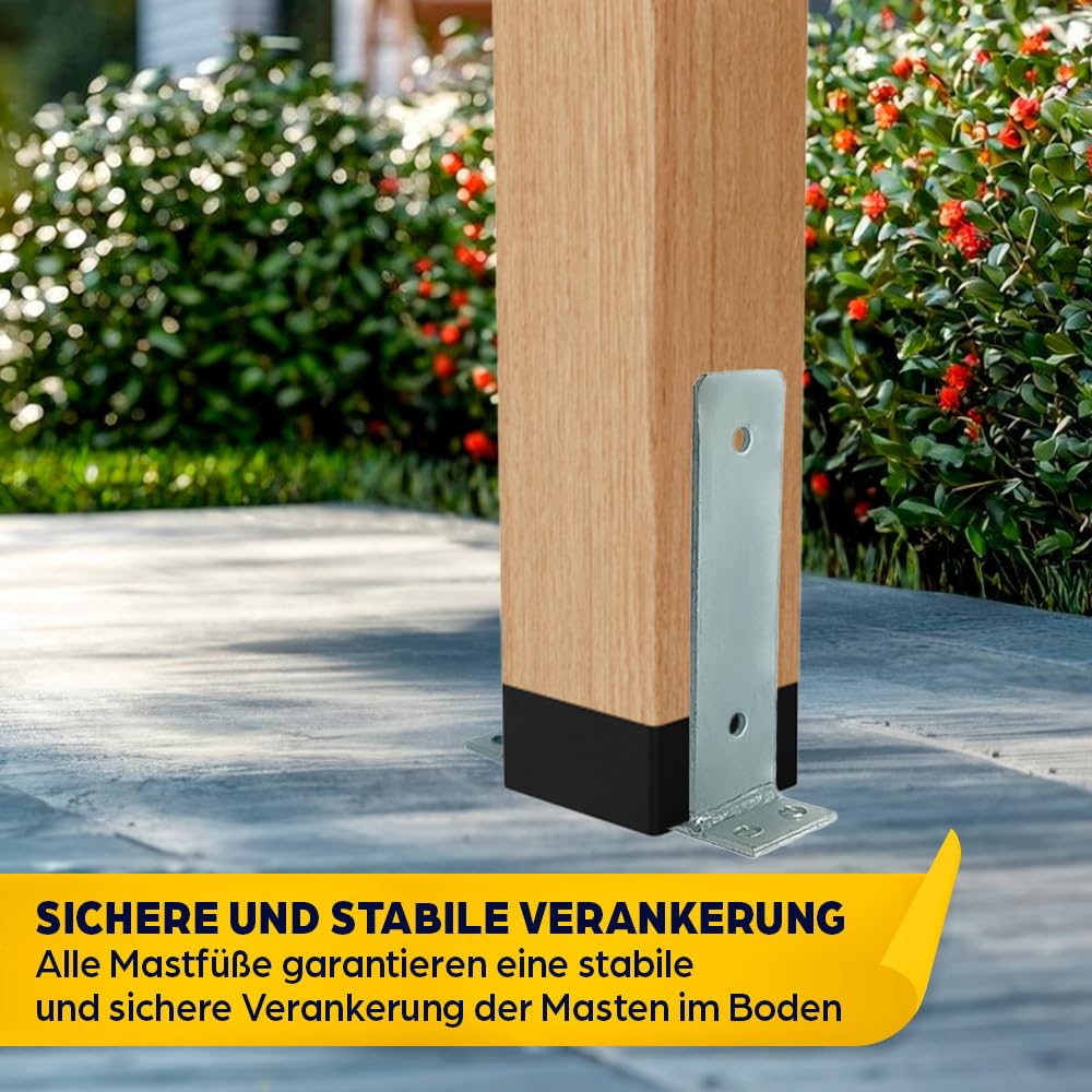 10x Pfostenträger Anker zum Einschlagen - 71 x 750 mm | Stützenfuß 71 x 750 mm, Pfostenanker Verzinkter Stahl 2 mm, Bodenanker für Holzpfosten, Pfostenschuh für Terrassen und Zäune