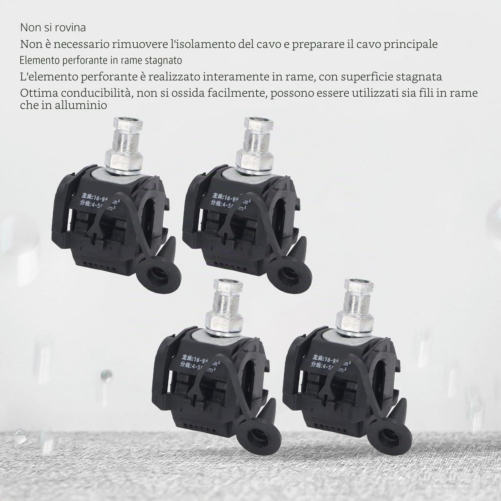Fockety Connettore Perforante Isolante, 5 Pezzi Morsetto Perforante Isolante 1KV Sdoppiatore Cavo Ad Alta Bassa Tensione Senza Peeling con Guscio Isolato Non Richiede Peeling per (JJC-3)