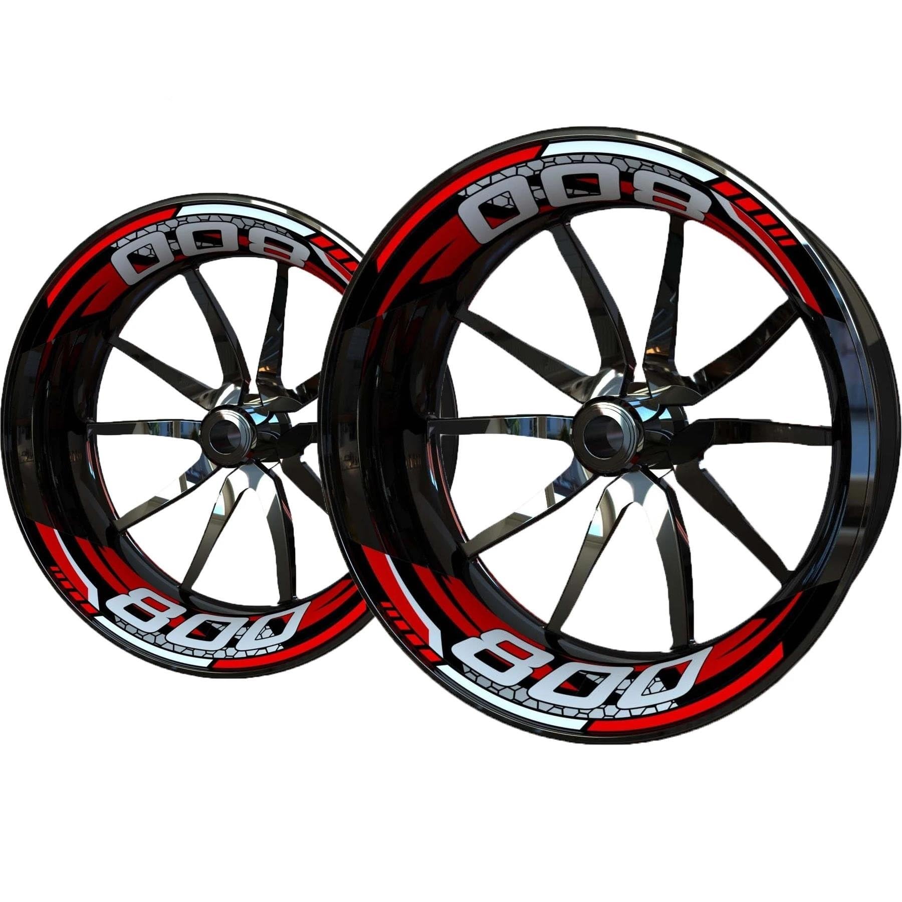 Motorrad-Radnabenaufkleber Motorrad-Felgenaufkleber Für MV Agusta Brutale 800 F3, Reflektierender Felgenaufkleber, Felgenaufkleber, Radnabenaufkleber Felgenrandaufkleber(Farbe 1)