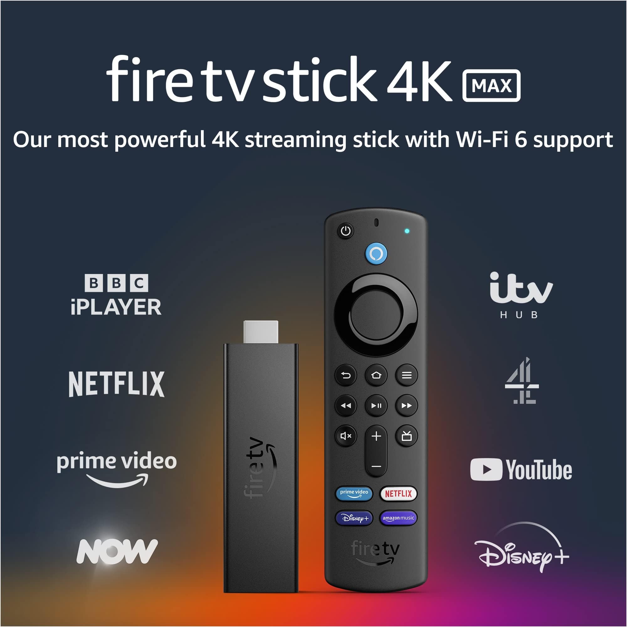 Certified Refurbished Fire TV Stick 4K Max | streaming device, Wi-Fi 6, Alexa Voice Remote (includes TV controls)