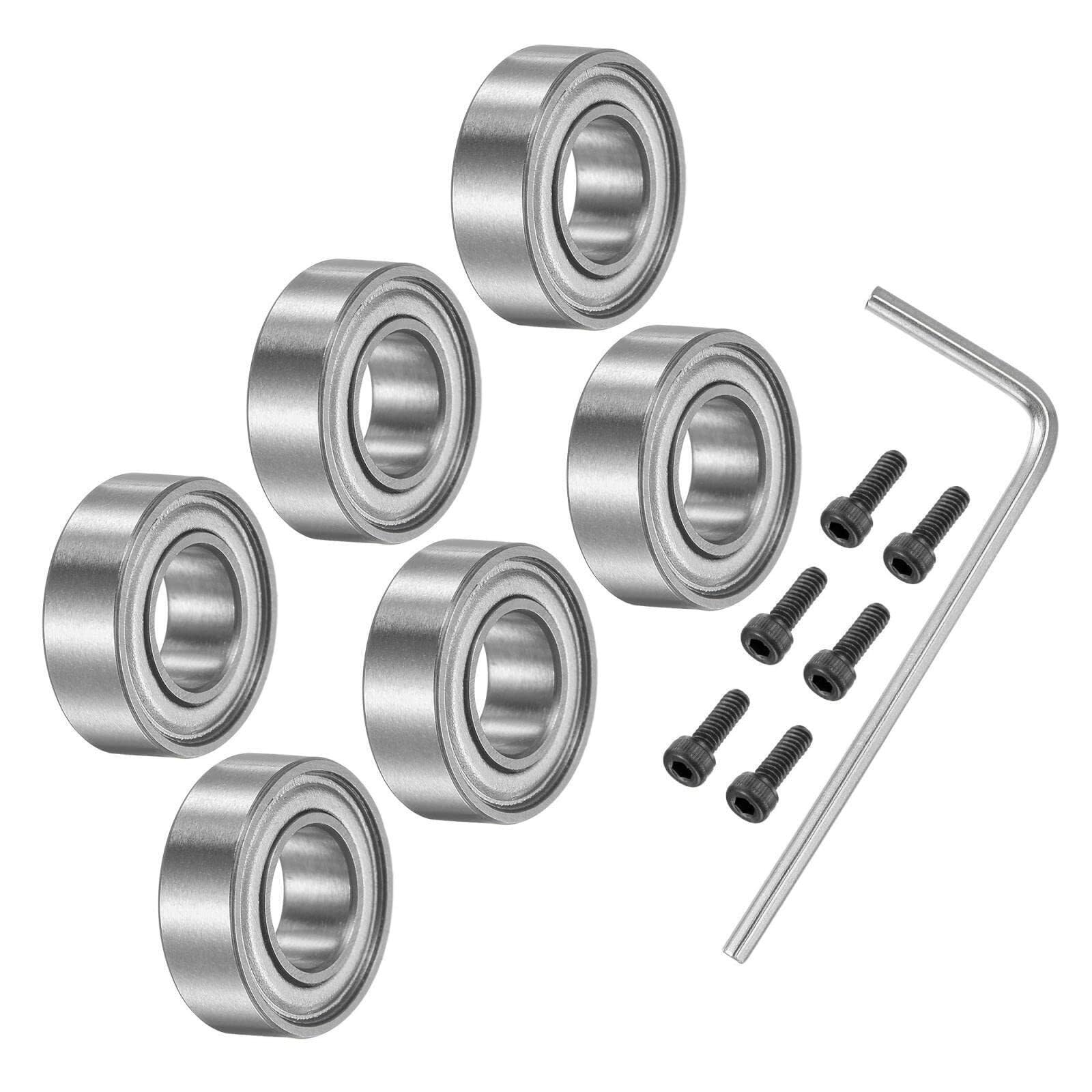 Kit di accessori for cuscinetti da 6 pezzi 3/16" ID 3/8" OD 1/8" di spessore (viti n. 5-40 x 3/8"),Cuscinetti