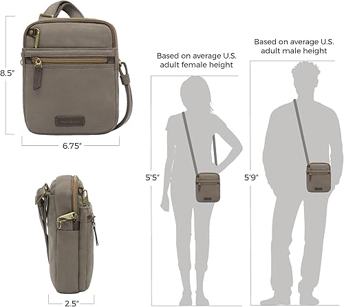 Miniatura 2 de Travelon Travelon - Bolsa de viaje delgada para mensajería antirrobo pequeña Ns Gris Stone Travelon Mensajero antirrobo pequeño NS delgado Azul