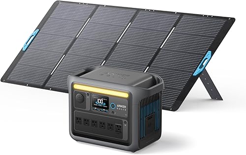 Anker SOLIX C1000 - Estación de energía portátil cpanel solar de 400 W, generador solar de 1800 W, batería LFP de 1056 Wh (LiFePO4), 6 salidas de