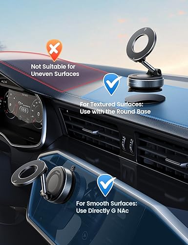 Miniatura 7 de Lamicall Soporte de teléfono para automóvil - 70 libras de succión más fuerte para soporte de automóvil Magsafe, soporte de teléfono con ventosa