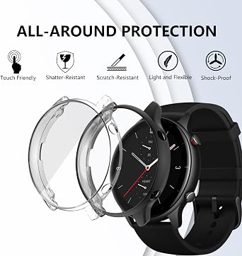TPU Case with Screen Protector for Amazfit GTR 2e/GTR 2 [Pack of 2]