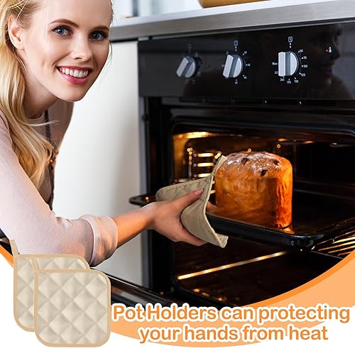 Miniatura 5 de Layhit 36 soportes para ollas para cocina, de algodón, resistentes al calor, soportes para ollas de horno, almohadillas calientes lavables, regalos