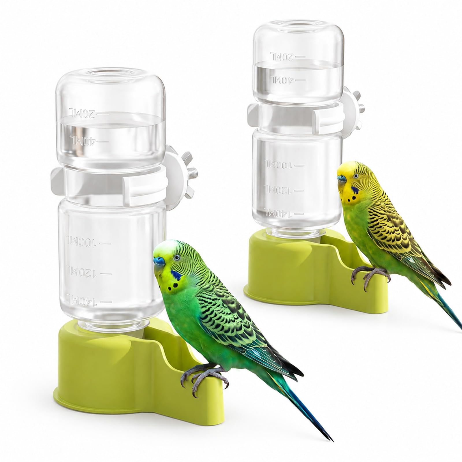 Qulkws 2 Pcs Automatic Bird Water Dispenser Plastic Bird Water Feeder