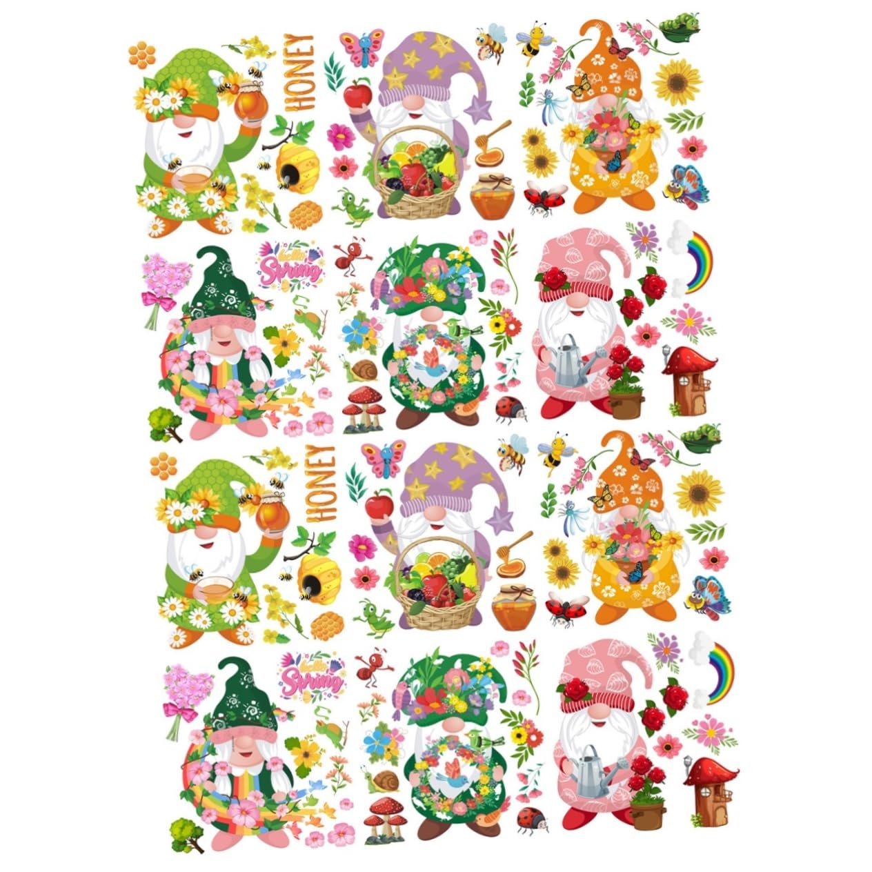 Gnome printanier autocollant de fenêtre pour illuminer votre salon