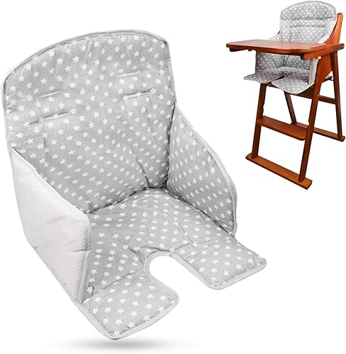 twoworld Cojín para silla alta, funda de asiento para silla alta para el pelo de comedor de bebé (estrella gris)