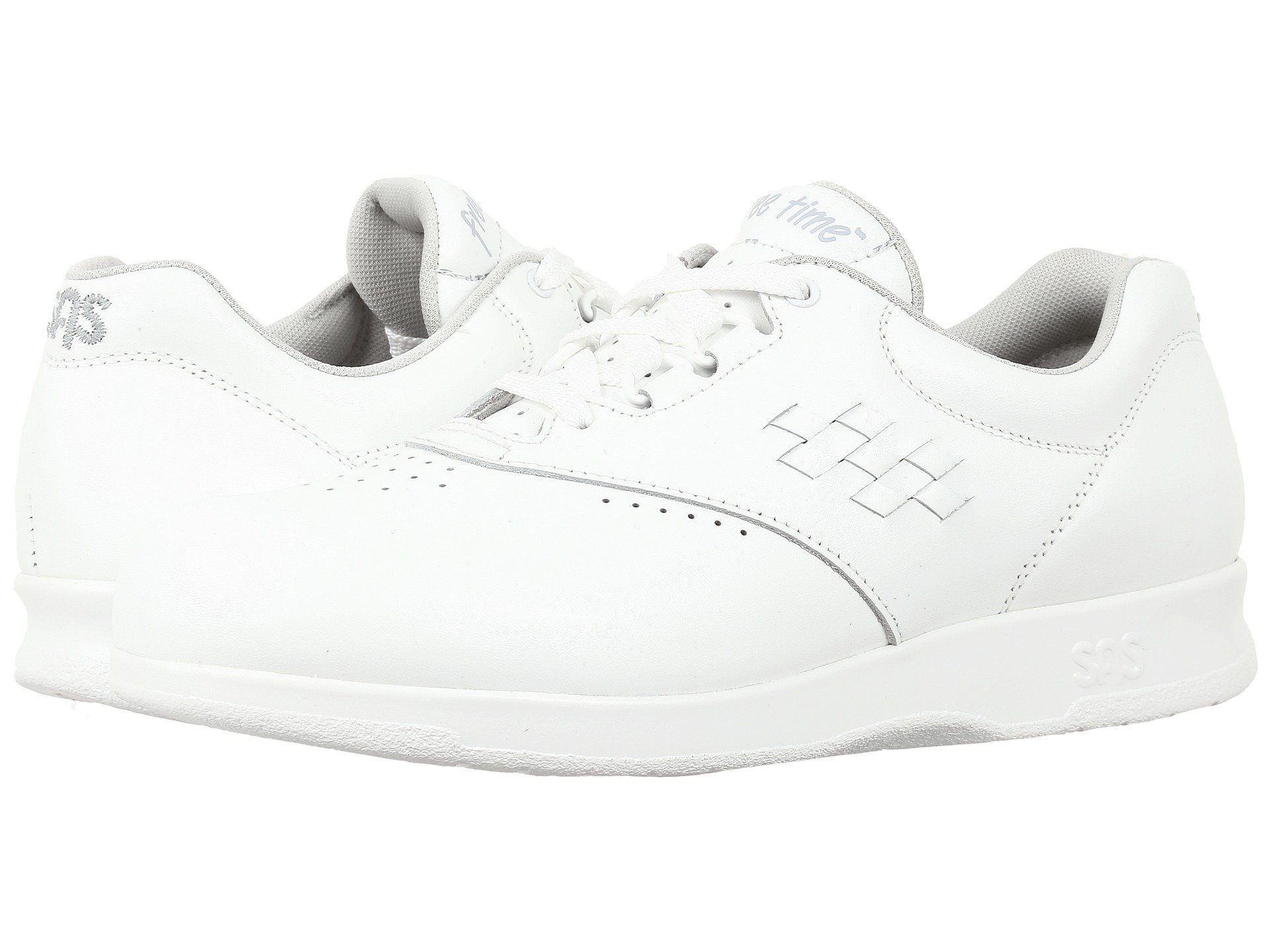 SAS Freetime Shoes for Women - Genuine Leather Upper, Lace-up Closure Soft and Breathable Stylish Joggers White 4 M - Medium (B) view 4