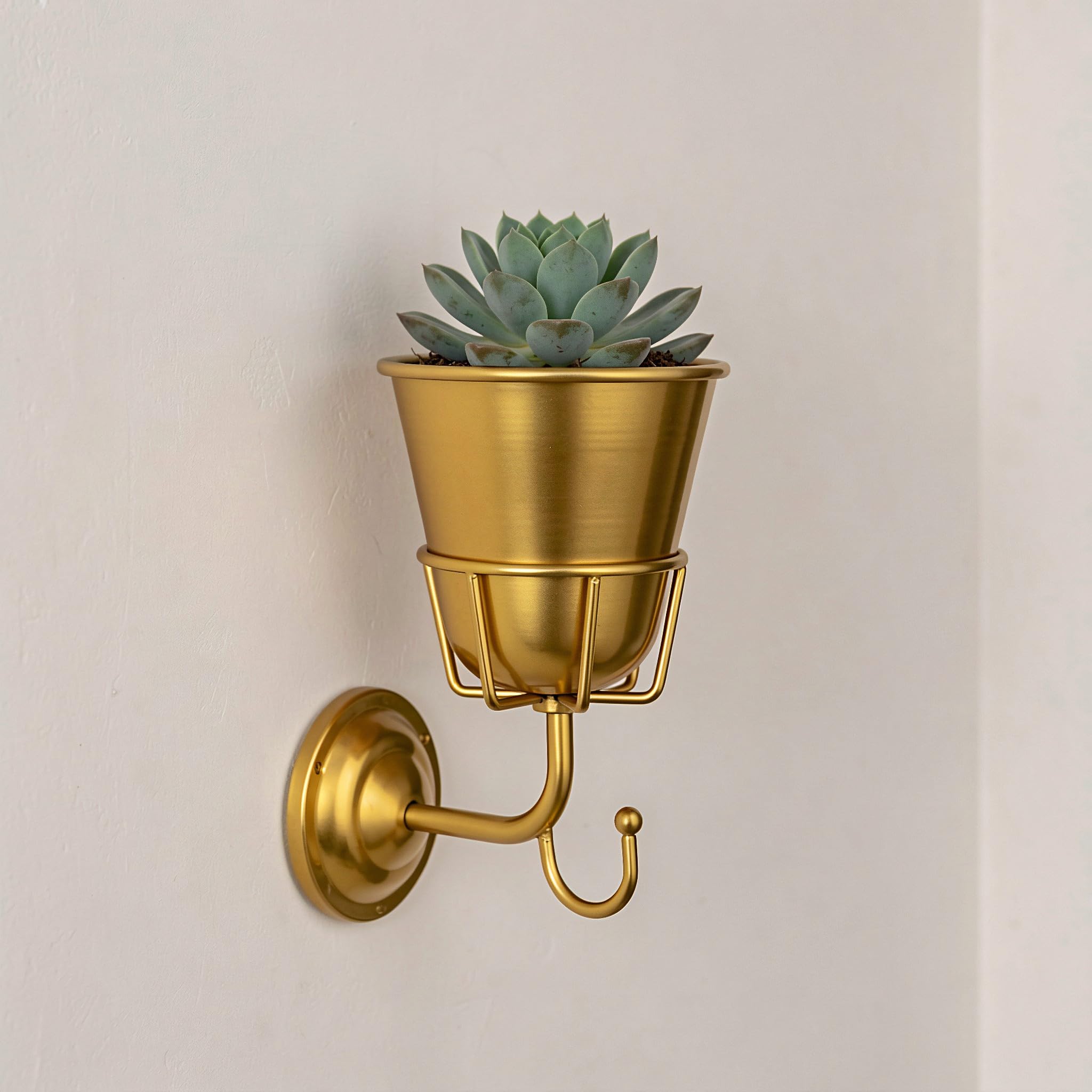 Veemoon Vaso da parete in metallo, applique dorata per decorazioni di