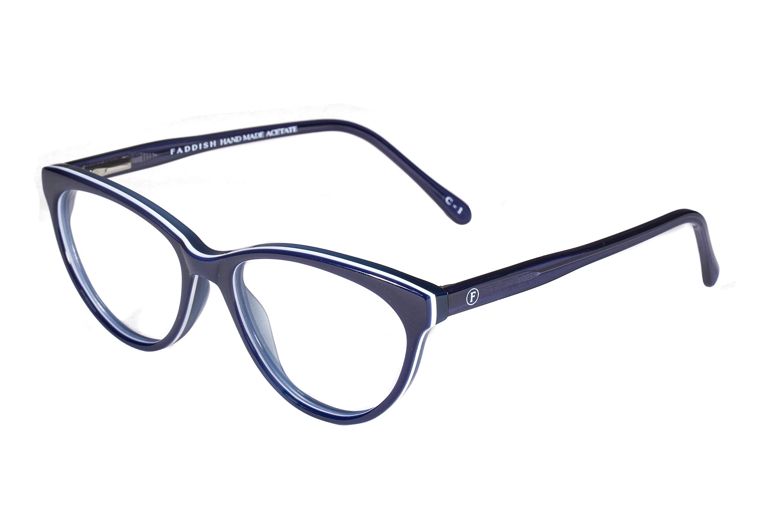 Faddish Full Rim Cateye Girl's Spectacle Frame (M-535 G|Zero Power|Dark And Light Blue Gradient) (Premium Acetate)
