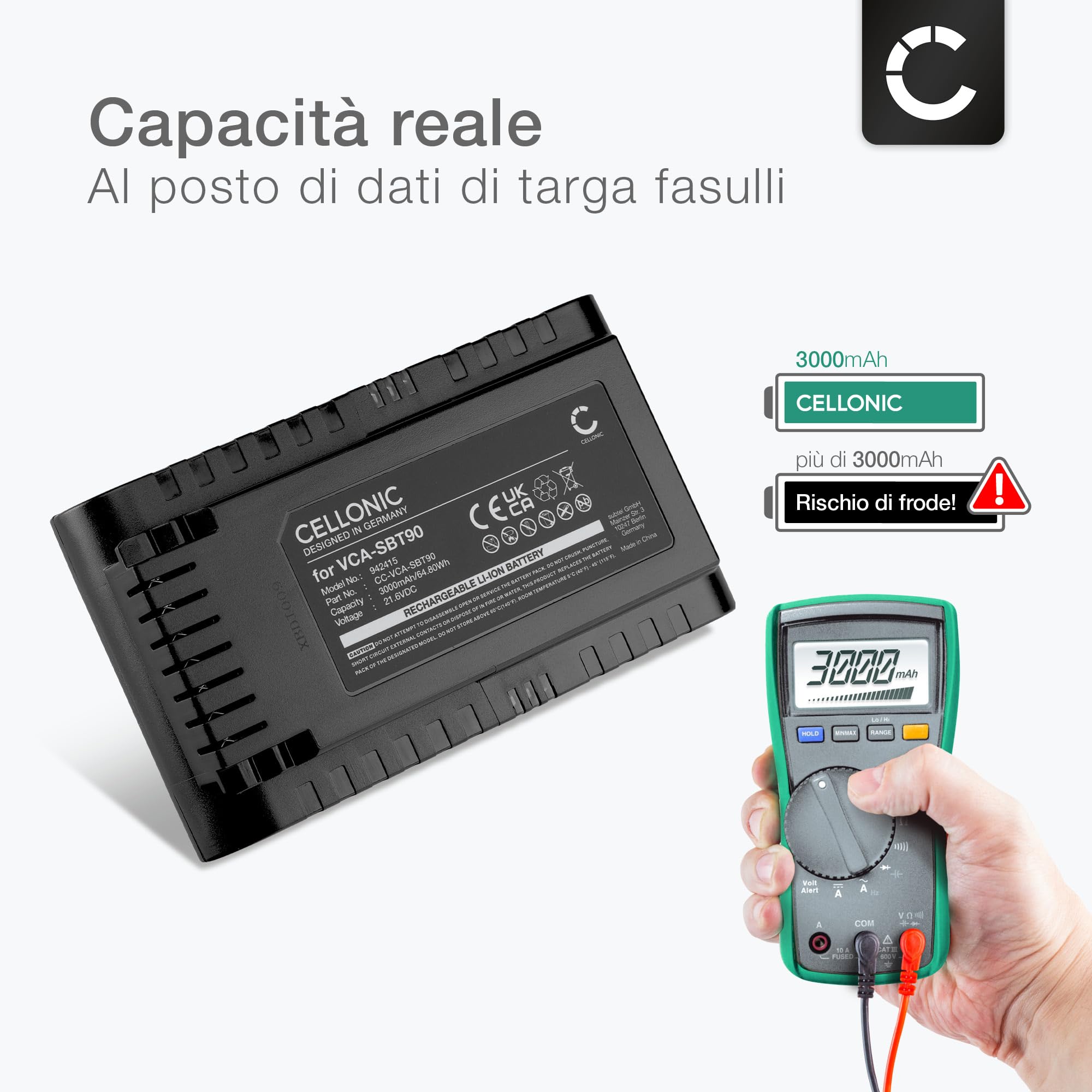 CELLONIC 1x Batteria Compatibile con Samsung VCA-SBT90, Jet75, Jet 90