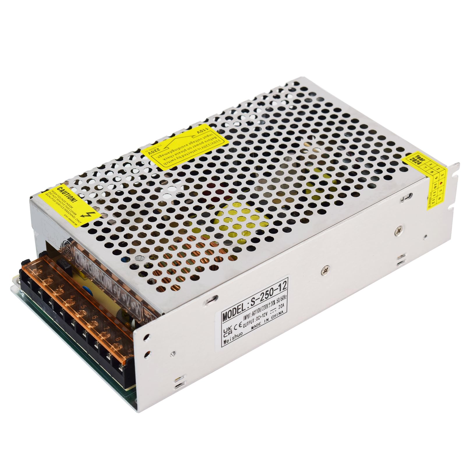 12V 20A 240W Universal Regulated AC 110V-230V to DC Switching Power Supply - Short Circuit & Overvoltage Protection, Indoor Use for LED Strip Light, 3D Printer, CCTV Cameras