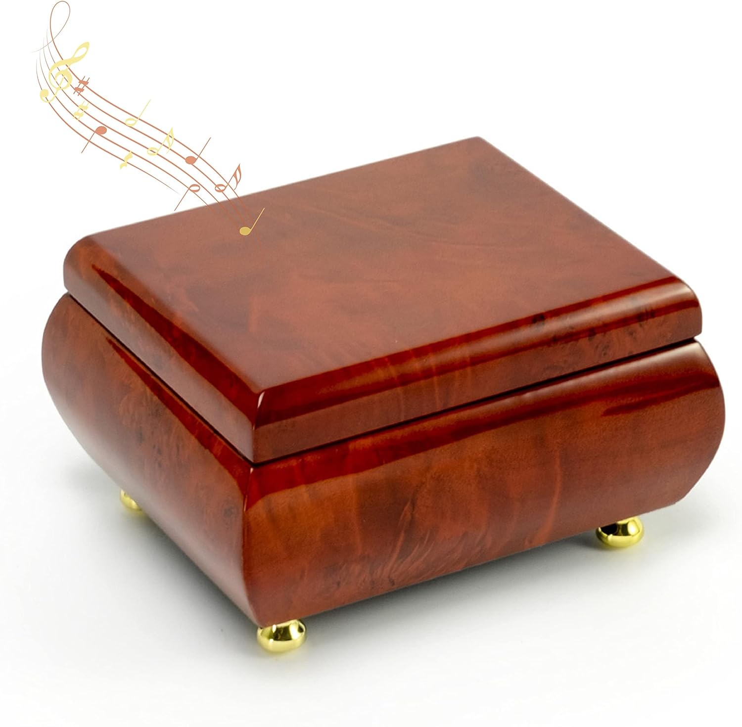 MusicBoxAttic Simple Classy Wooden Musical Jewelry Box - Personalized Music Earrings, Rings Organizer - Custom Song Jewelry Boxes for Women and Girls - 5.0 x 4.5 x 2.5" (English Country Garden)