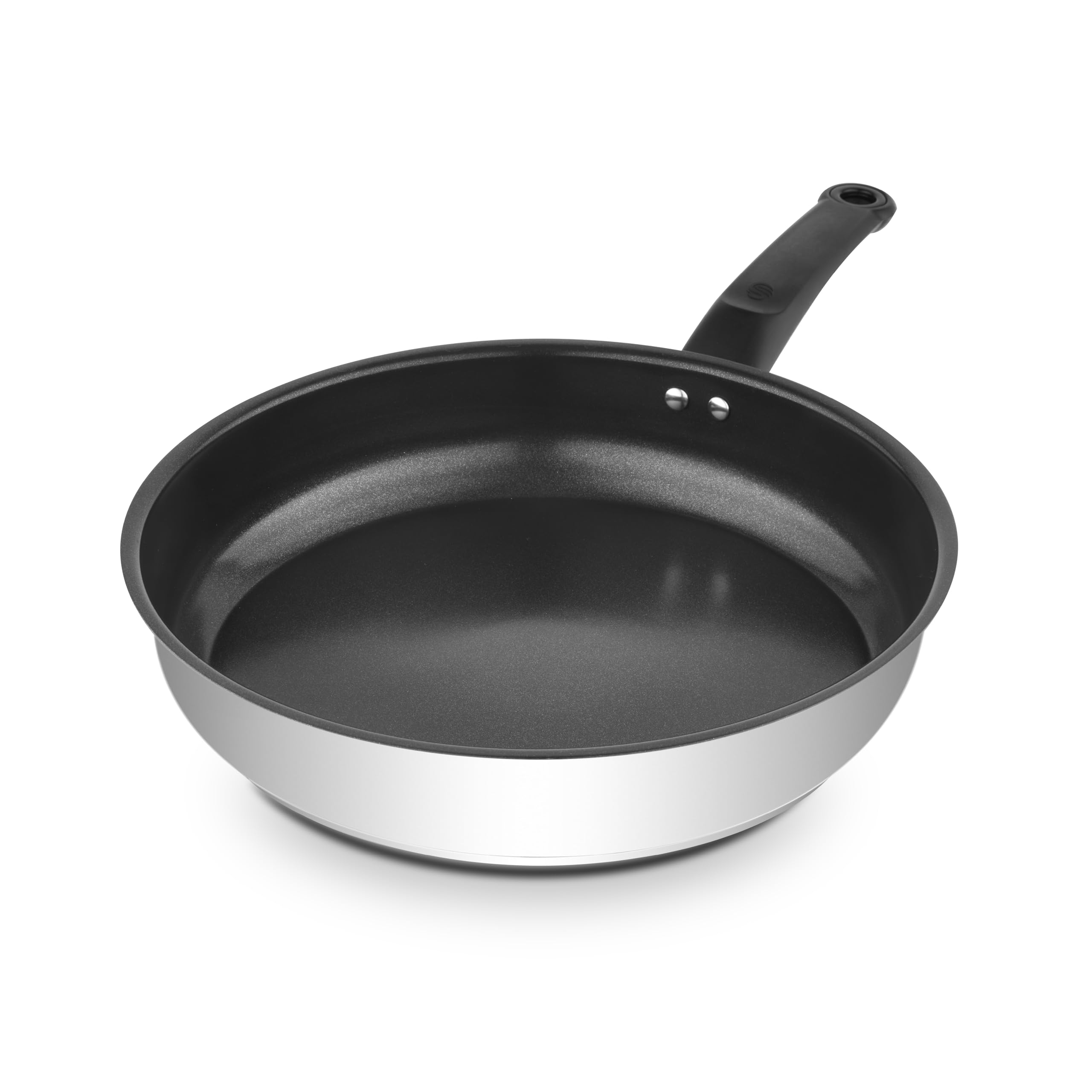 Swan Townhouse 24cm Ceramic Non-Stick Stainless Steel Frying Pan with Staycool Handle, Induction Compatible, Dishwasher Safe, Free from PTFE, PFOA, Lead and Cadmium, SWPS5033SS​