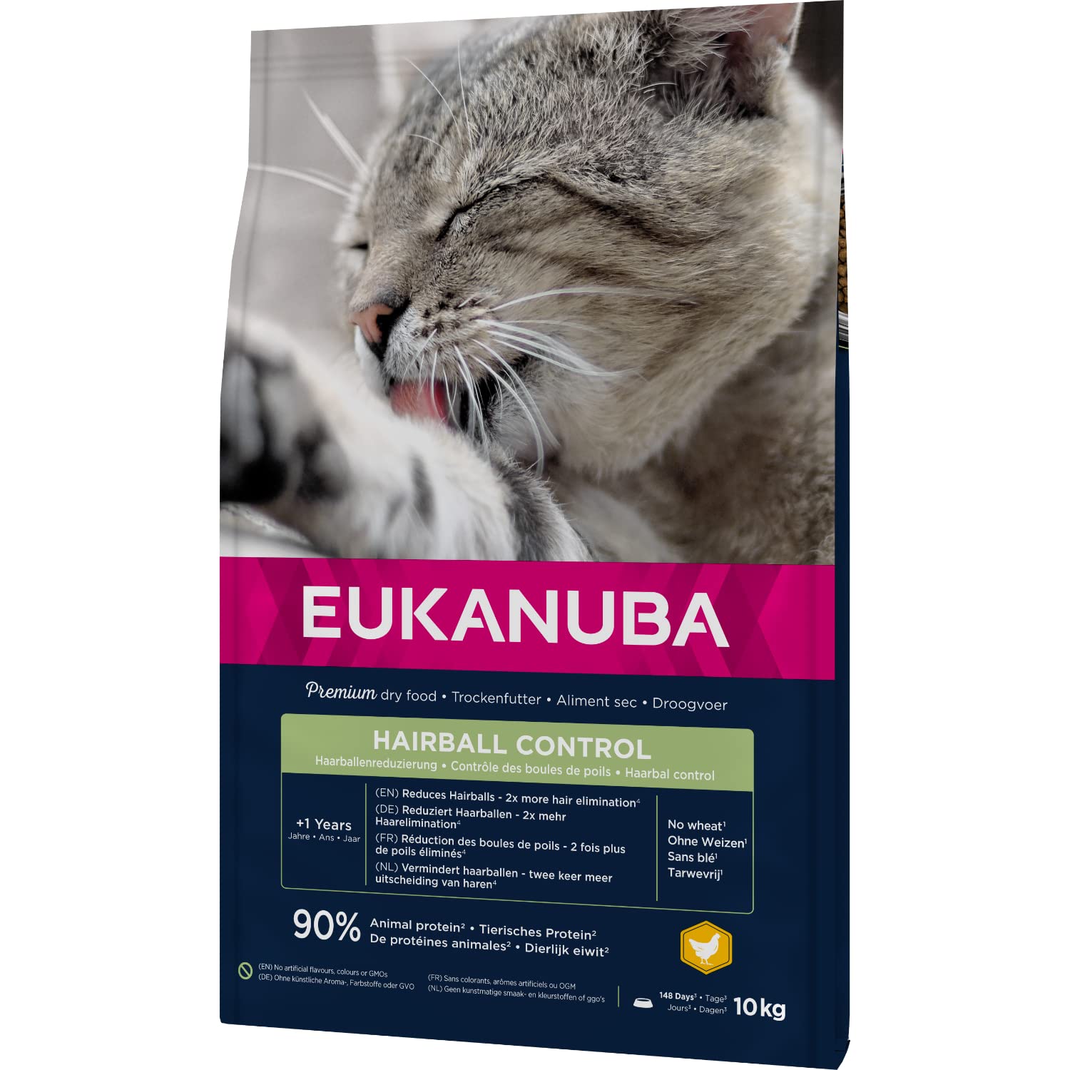 Eukanuba Anti-Haarballen Katzenfutter trocken, 10 kg | Premium Trockenfutter | zur Reduzierung von Haarballen | für Katzen