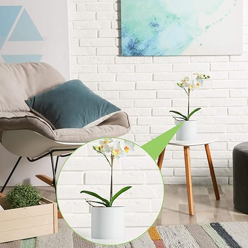 Miniatura 5 de Chuangdi 6 Pieces Faux Phalaenopsis Orchids Leaves Artificial Orchids Leaves Green Leaf Plants Green Faux Leaf Latex Cymbidium Stems for Flowers