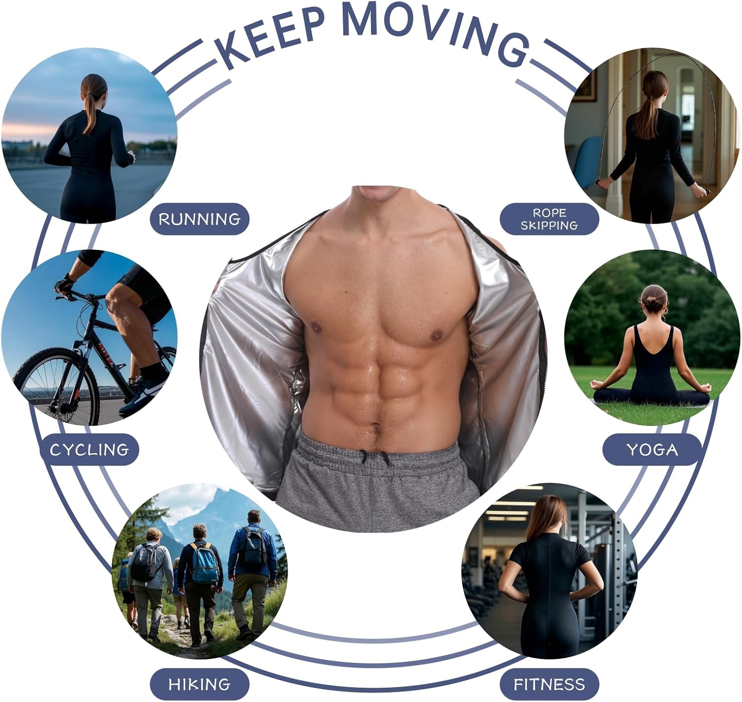 Men's Sauna Vest with Zipper, Heat Trapping Sweat Enhancing Waist Trainer Tank Top for Gym Running Compression Shirt - Image 7