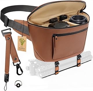 C Coiro Leather Camera Sling Bag, Weather Resistant Crossbody Camera Bag, Professional Pouch for Photographers