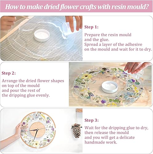 Vista 42 de 104 flores secas prensadas naturales de resina, flores secas para accesorios de resina, flores secas para álbumes de recortes, manualidades, moldes