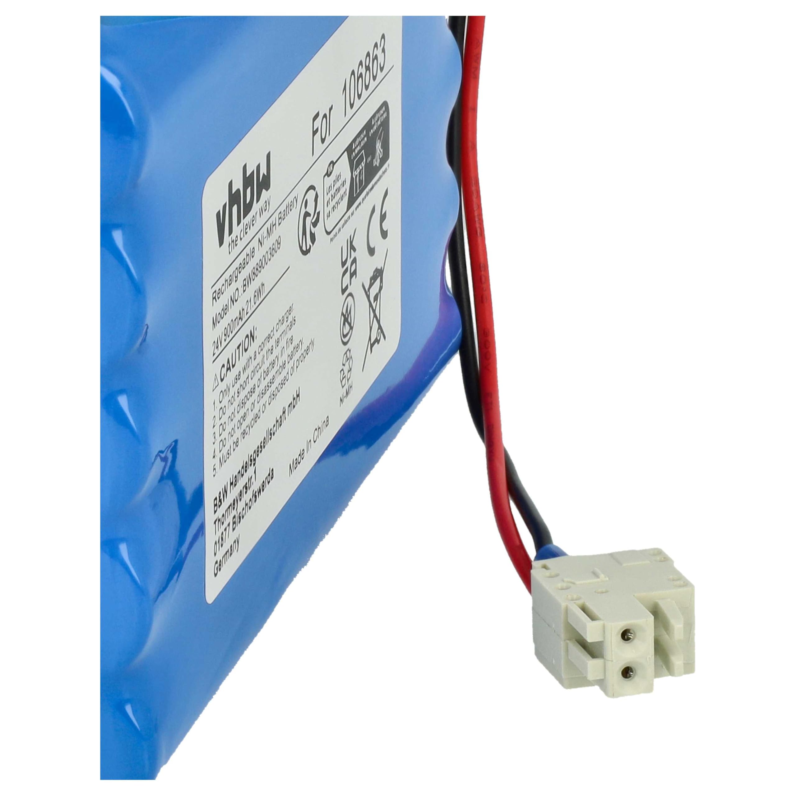 vhbw batteria sostituisce Geze 25020, 106863, 20KR15/48, 80100404, 4894128192794, 51526 per porta elettrica scorrevole (0,9Ah, 24V, NiMH)