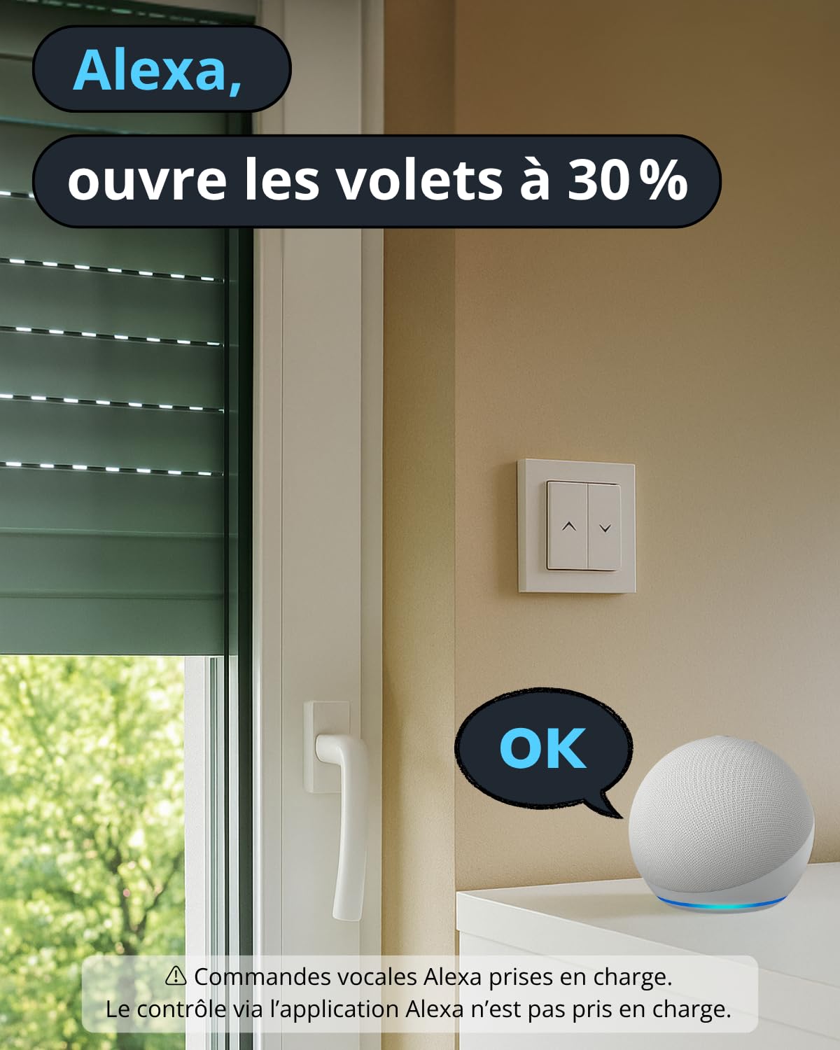 LoraTap Module Interrupteur Volet Roulant WiFi 0–100% AC 4 fils 300W