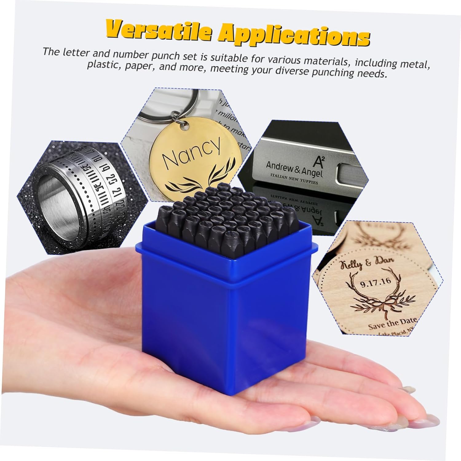NUOBESTY Punch Numbers Metal Craft Stamps Letter Number Punching Dies Versatile Stamping Kit for Jewelry Making Engraving Woodworking