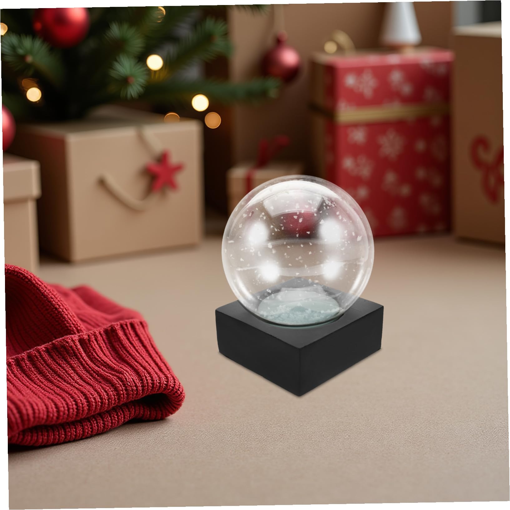 Kit de Boule à Neige Verre Soi-même pour Fêtes Vide et Personnalisable avec Base Résine et Couvercle Transparent