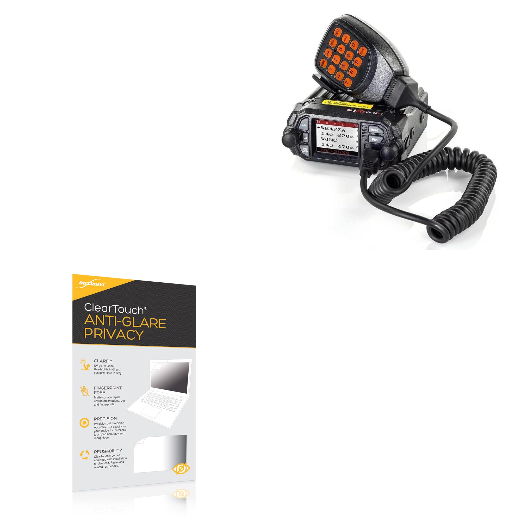 BoxWave Screen Protector Compatible with Btech UV-25X2 - ClearTouch Anti-Glare Privacy (2-Pack), Privacy Screen Protector Flexible Film Anti-Glare