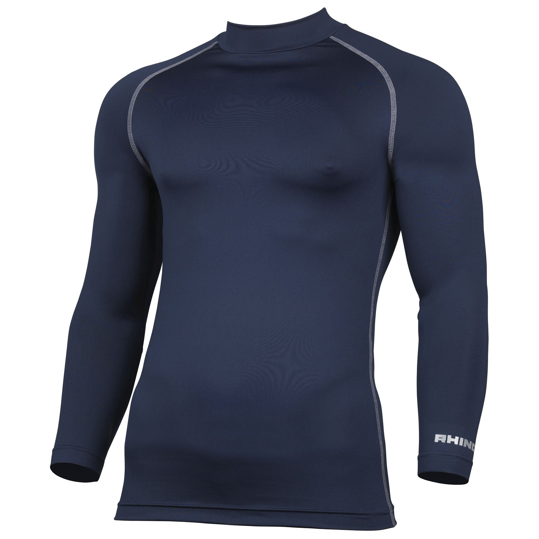 Rhino Herren Baselayer Top Langarm Sport Kompression Body Fit Top, navy, XXL