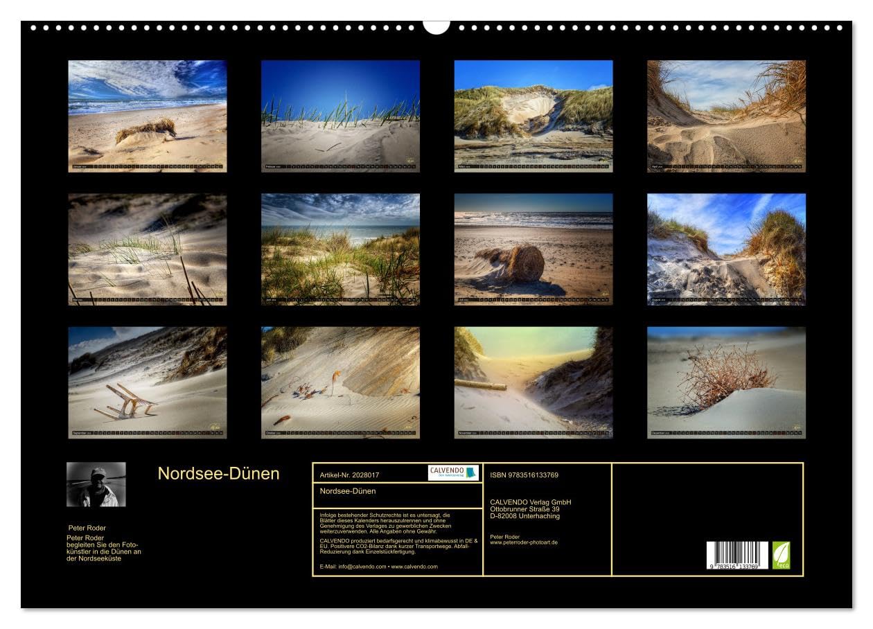 Nordsee-Dünen (Wandkalender 2026 DIN A2 quer), CALVENDO Monatskalender: Peter Roder folgen Sie dem Fotokünstler in die Dünen an der Nordseeküste (CALVENDO Natur)