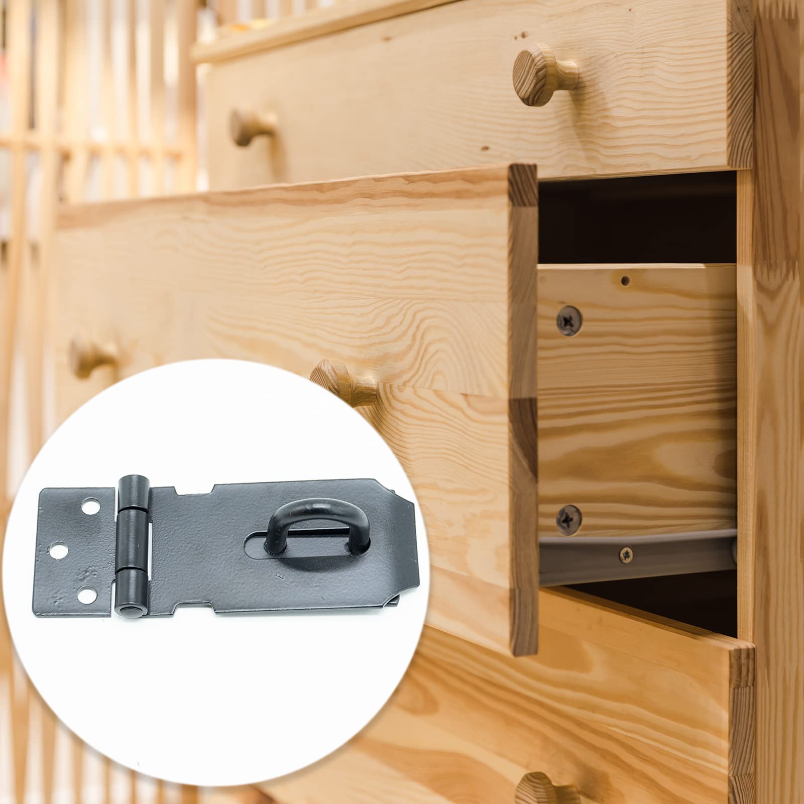 SZXMDKH Lucchetto per porta con chiavistello, 7,5 cm in acciaio inossidabile con chiavistello e gancio Serratura per capannone Serratura per porta del capannone Serratura resistente per cancello