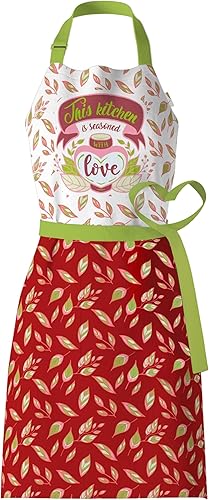 Delantal impermeable para mujer con bolsillo grande para cocinar y hornear, repelente de aceite y manchas