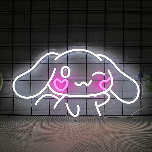 Miniatura 7 de Cinnamoroll - Letrero de neón de anime para decoración de pared, luz LED Cinnamoroll, decoración de habitación, luz de neón japonesa, regalo para