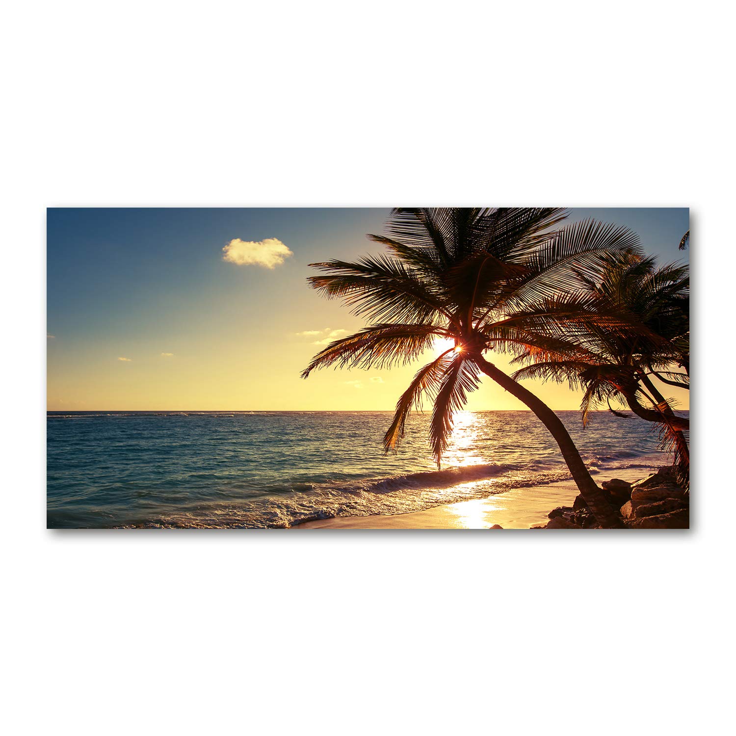 Déco murale incassable 140x70 tableau acrylique léger grand format paysage plage