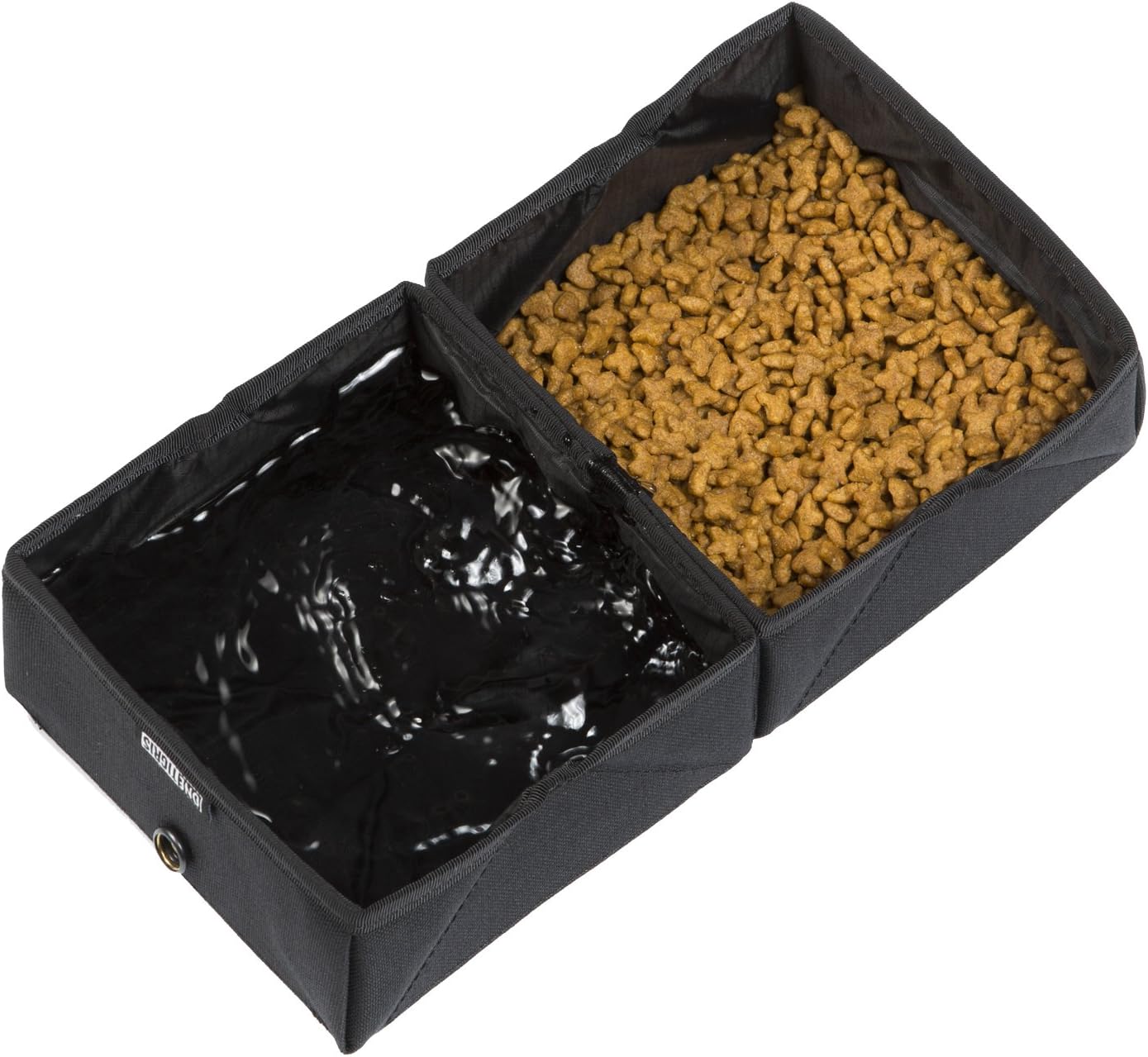 OneTigris Collapsible Double Dog Bowl 70 oz Food and Water Medium to Large Dogs Black