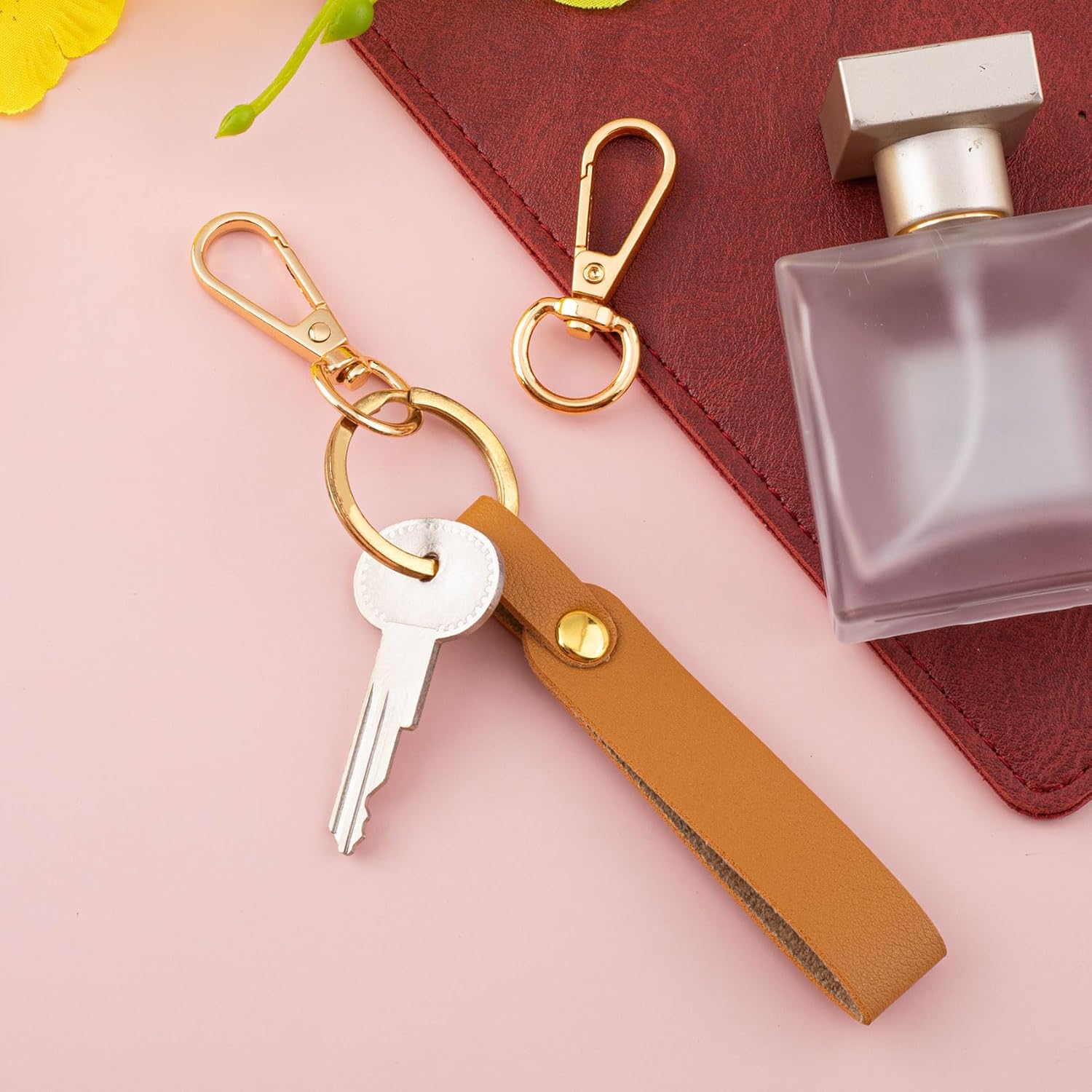 OIIKI 10 Sets Swivel Clasp Clips, Metal Swivel Snap Hook, Flexible Key Chain Clip with Key Ring for DIY Crafts, Jewelry Clasps, Lanyard Making - Gold - Image 6