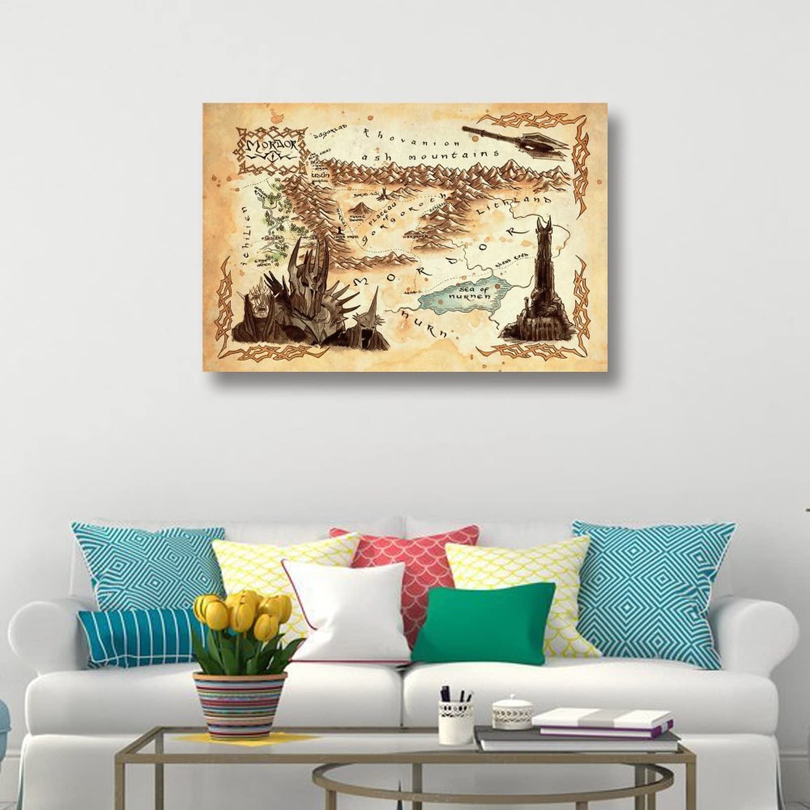 Tapestry Seigneur Des Anneaux Voyage Vintage - Tapisserie Murale 101x152 Cm - Décoration Chambre Loft