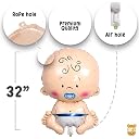 Just Party Set Of 61 Pcs -25 Blue & 25 White Pastel Balloons, 7 letter Baby Boy, 1 Baby Boy Prince, 1 Baby Boy Pram, 1 Baby Boy Foot, 1 Baby Boy Bottle Balloon For New Born Baby Theme Decoration gallery image