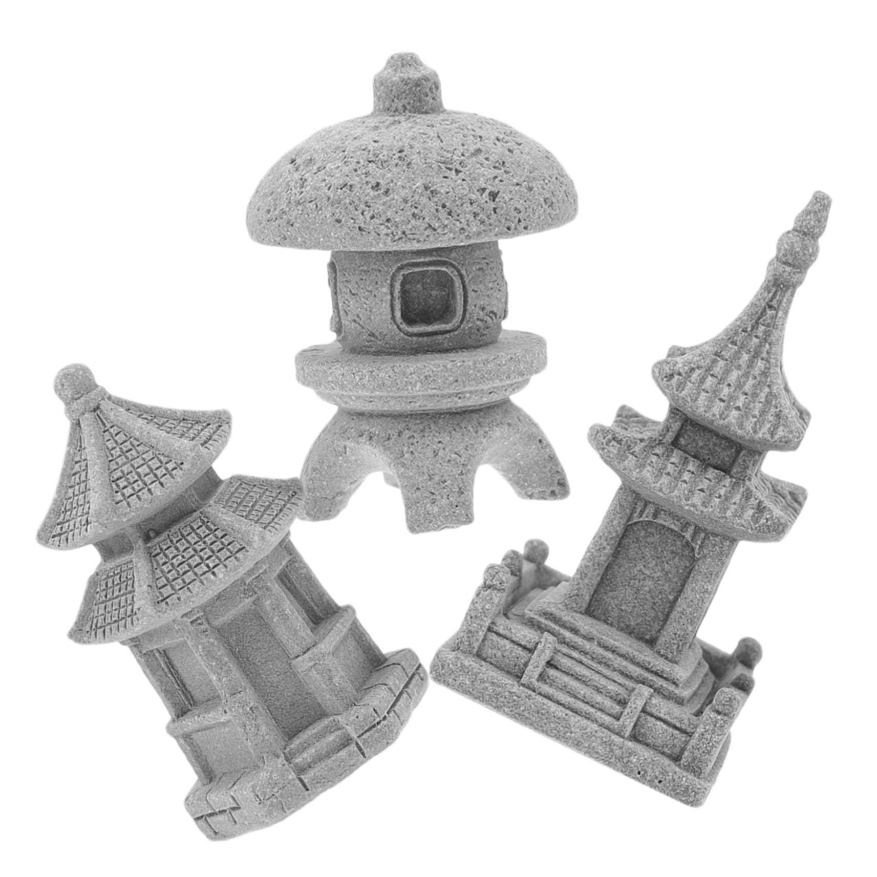 BESPORTBLE 12stücke Teiliges Stein Pavillon Miniatur Garten Dekoration Für Bonsai Und Landschaftsgestaltung Inklusive Kleiner Pagode Und Laterne Für Innen Und Außenbereich