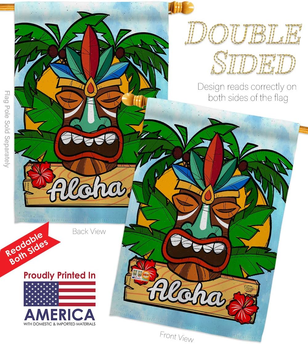 Luau Party House Flag Celebration Cake Drink Candy Bouquet Surprise Occasion Anniversary Small Decorative Gift Yard Banner Double-Sided Made In USA 28 X 40