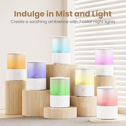 Miniatura 6 de Humidificadores para dormitorio, humidificadores de niebla fría de llenado superior de 3.5 L con difusor de aceite esencial, humidificadores