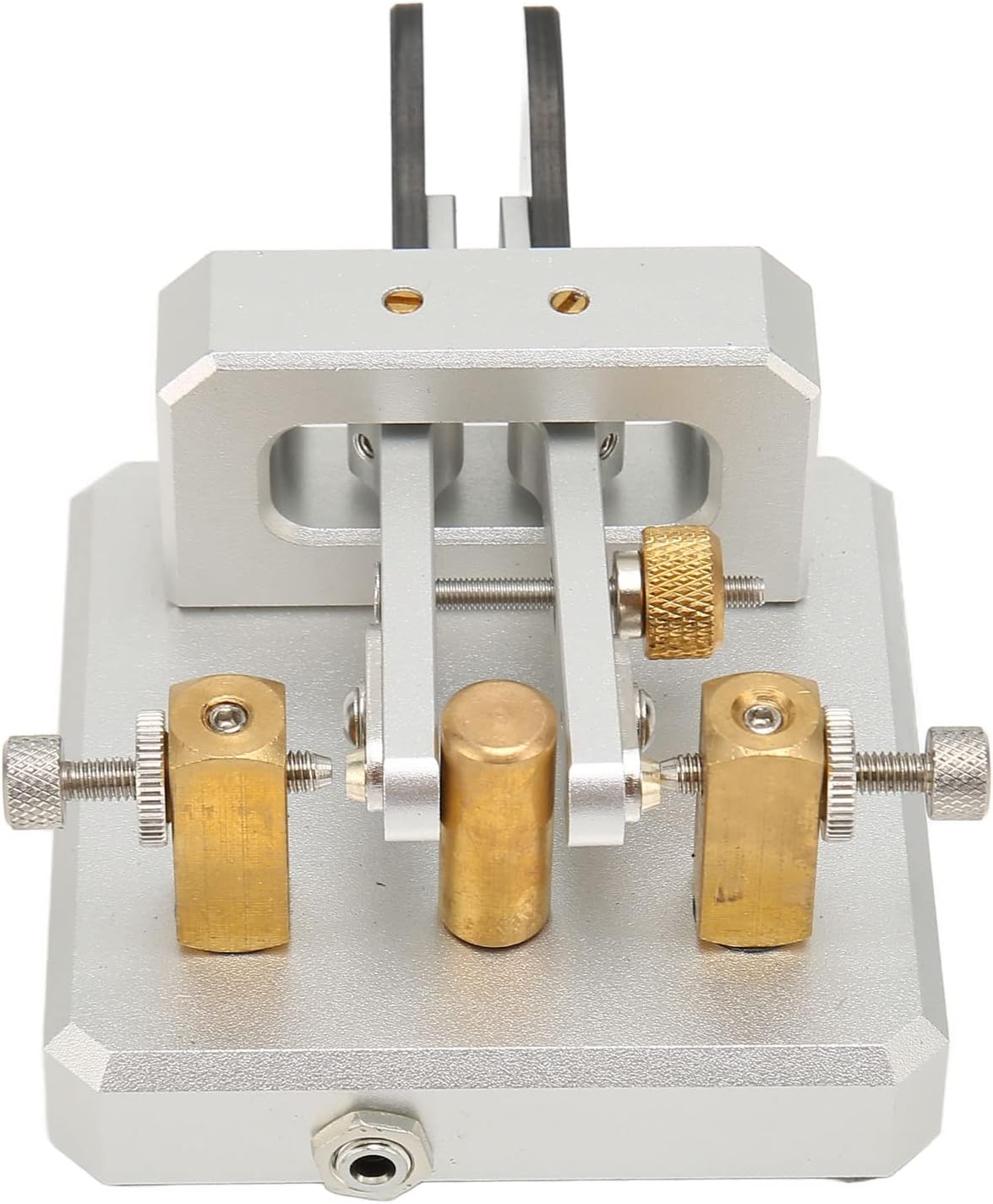 Portable Morse Keys Paddle, Mini CW Key Automatic Morse, Radio Send Telegram Double Paddle Morse Code Key for Camping Indoor, CW Morse Telegraph Key (Silver)