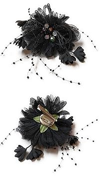 Moms Darling Hair Accessories, Beautiful Flowers with Pearls attached on an Alligator Hair Clip/ Hair Pin For Baby Girls/Girls. Pack of 1 piece. Color- BLACK-13_4