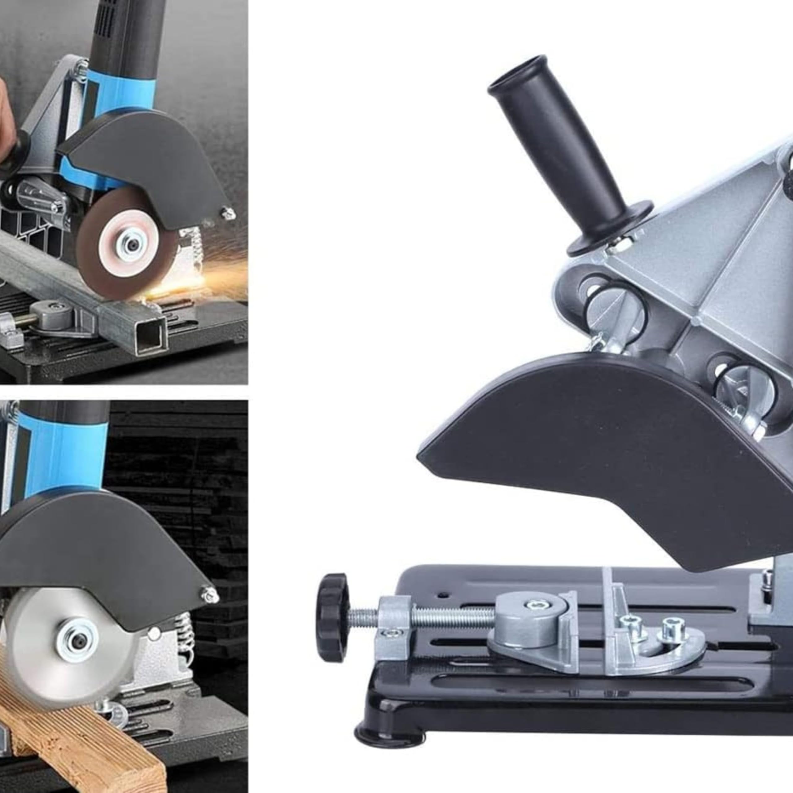 Yasta Supporto da Banco Smerigliatrice Angolare Base Troncatrice per Flex 115/125 mm Stazione Taglio Legno, Metallo, Piastrelle Accessorio Utensili Elettrici con Regolazione 45°