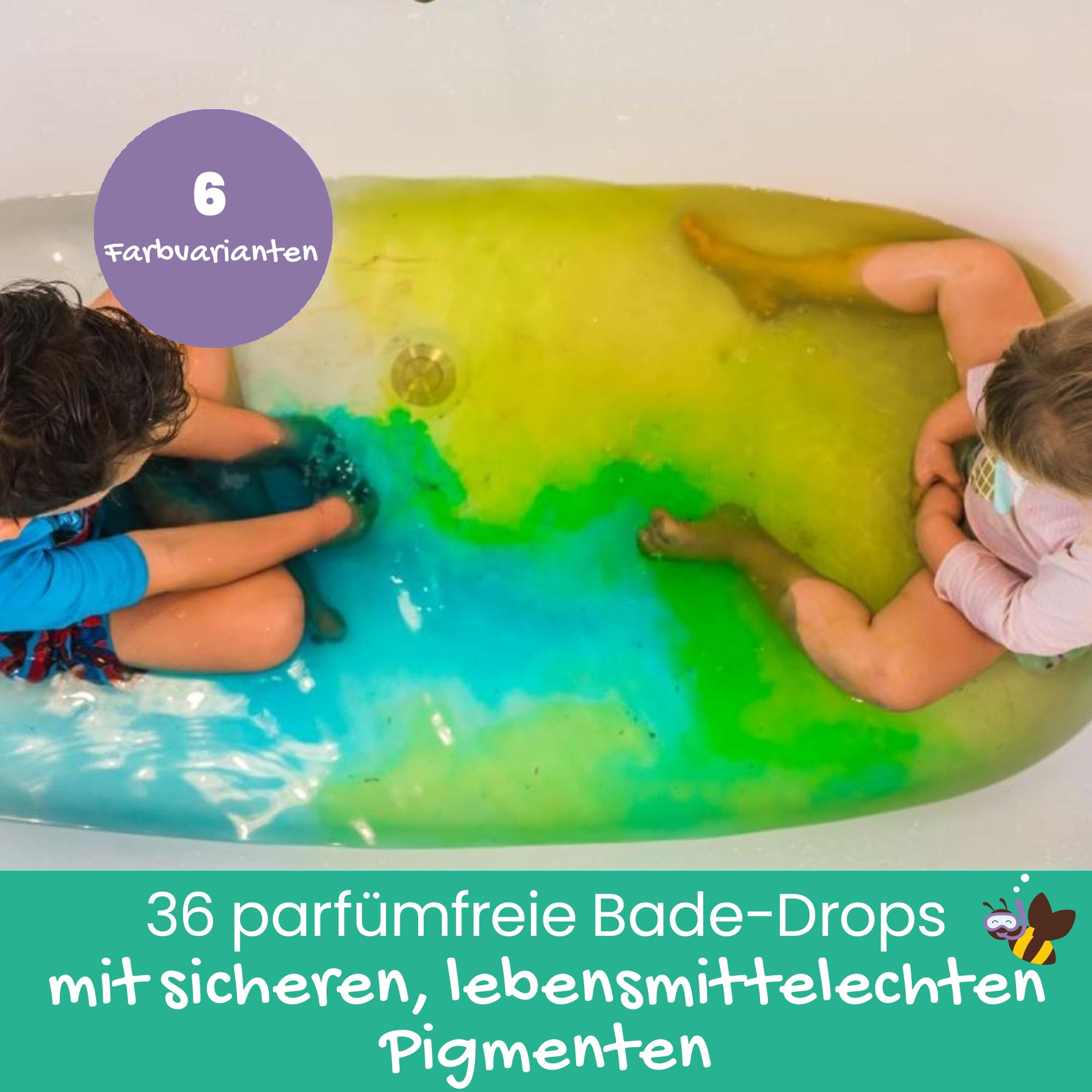 Honeysticks Ultimatives Badespaß-Set - Ungiftige Badestifte & Badetabletten | Für Kinder, stundenlangen kreativen Badespaß, natürliche, lebensmittelechte Inhaltsstoffe, Badespielzeug Geschenk für Kinder