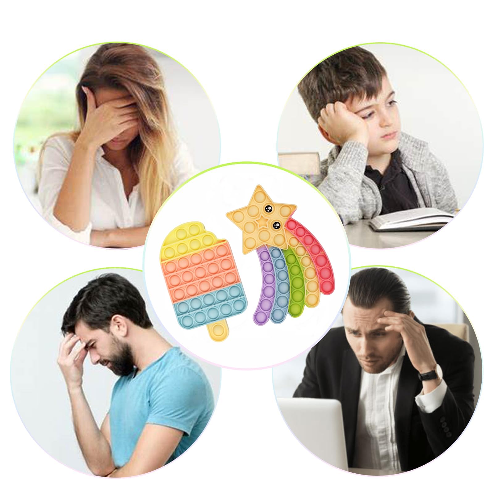2 Juguetes Pop-It Antiestrés – Unicornio Y Mariposa – Silicona Reutilizable – Juego De Última Burbuja