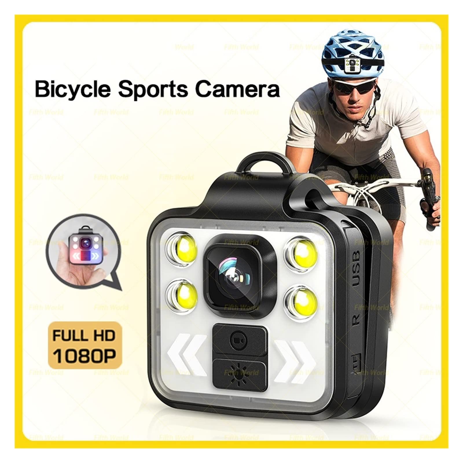 Action Cam, Videocamera Sportiva for Bicicletta Mountain Bike Moto Azione Mini videocamera Videocamera DV Videoregistratore for Auto HD 1080p Completo,All'aperto, Sport, Video(64G)