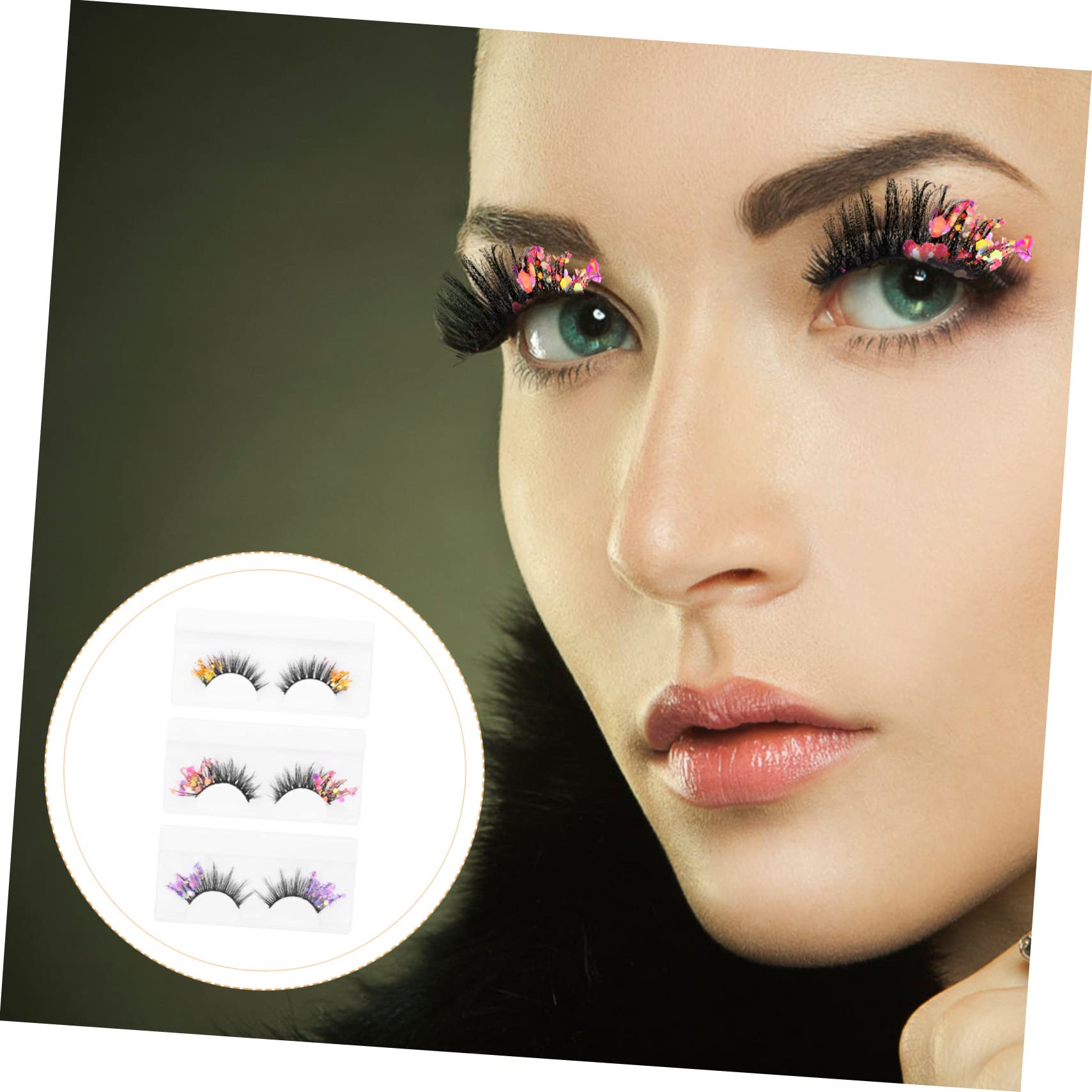 Healeved 12 Paires Faux cils fluorescents fake lashes extensions de cils de couleur faux cils longs faux cils naturel aspect naturel des cils maquillage des cils Fibre de haute qualité
